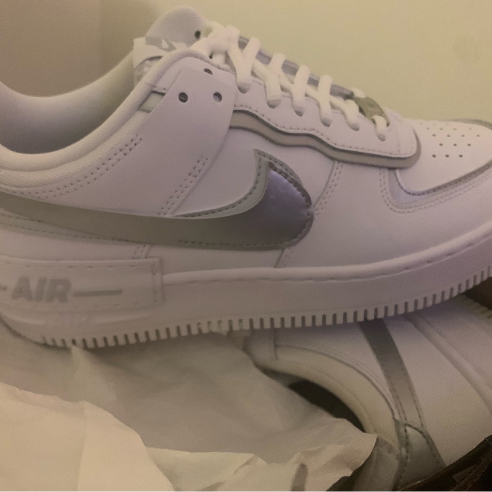 NIB Air Force One Women's White and silver Athletic Shoes